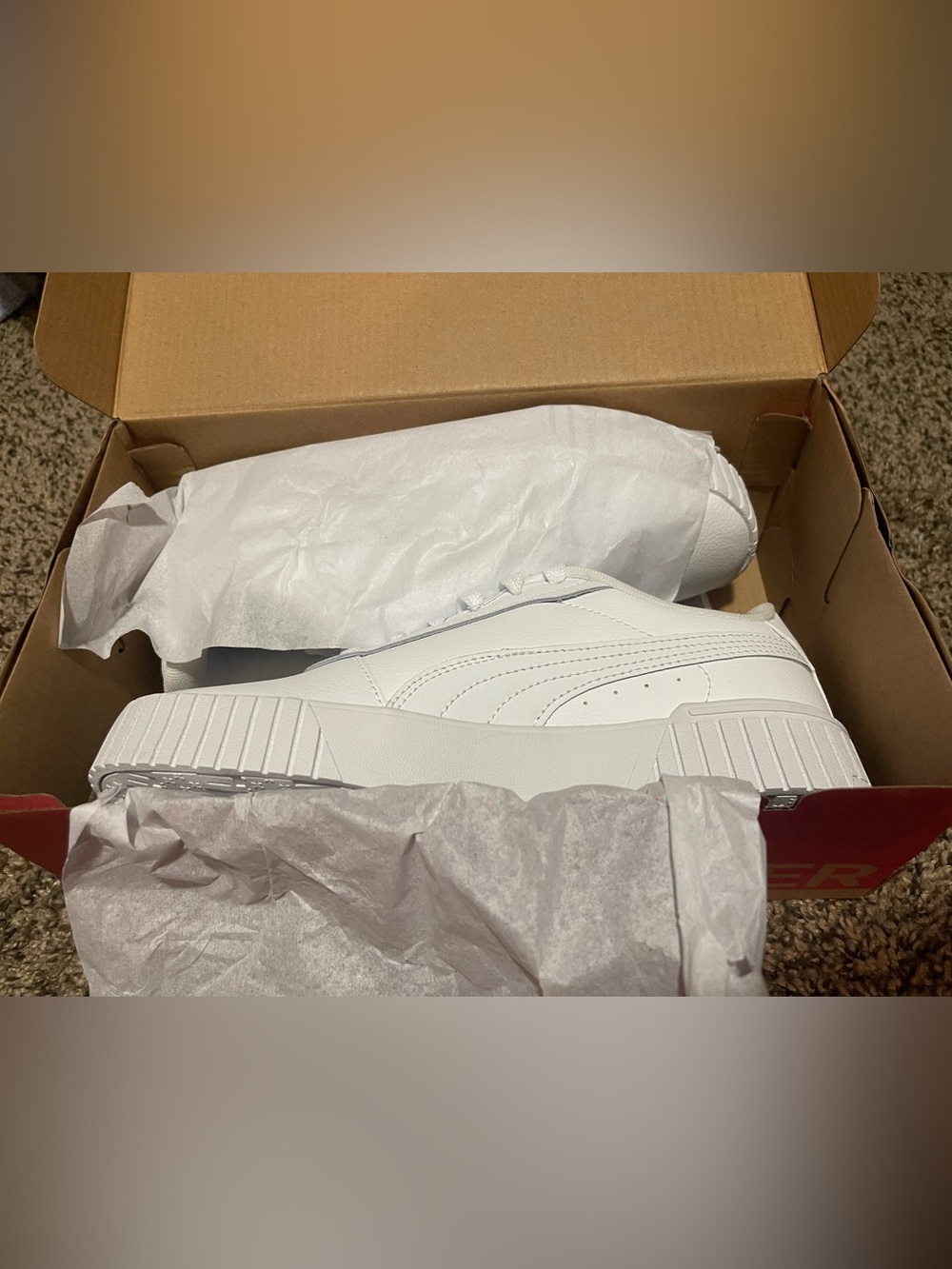 Puma Womens All-White Platform Sneakers - Picture 2 of 4